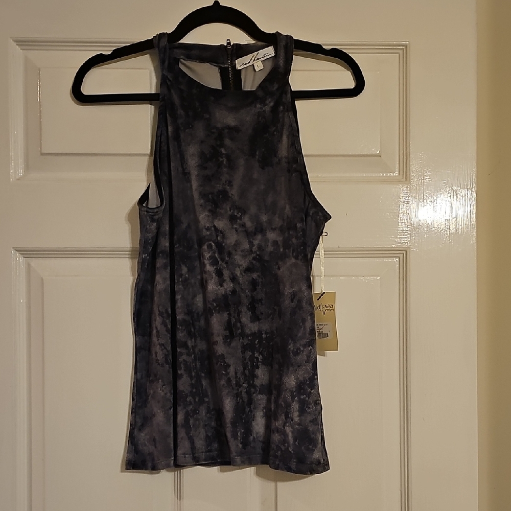 Red Haute Charcoal Tie-Dye Tank Top